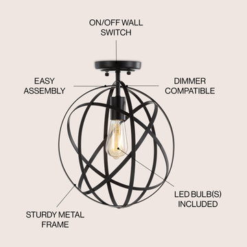 Alma 13" Metal LED Flush Mount